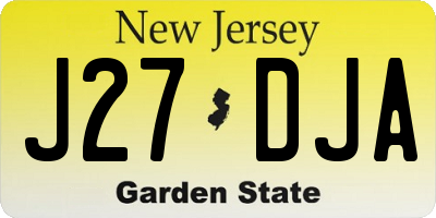 NJ license plate J27DJA