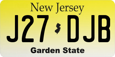 NJ license plate J27DJB