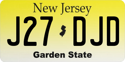 NJ license plate J27DJD