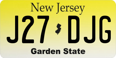 NJ license plate J27DJG
