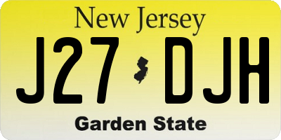 NJ license plate J27DJH
