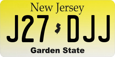 NJ license plate J27DJJ