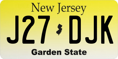 NJ license plate J27DJK