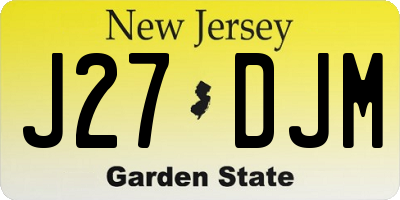 NJ license plate J27DJM
