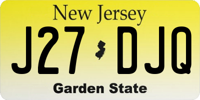 NJ license plate J27DJQ