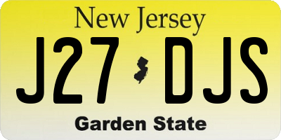 NJ license plate J27DJS