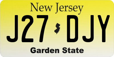 NJ license plate J27DJY