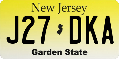 NJ license plate J27DKA