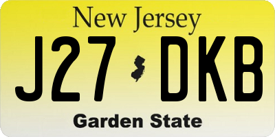 NJ license plate J27DKB