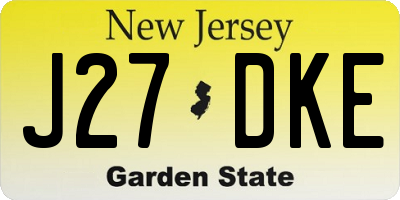 NJ license plate J27DKE