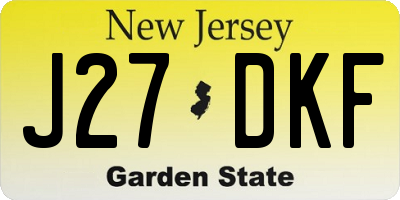 NJ license plate J27DKF