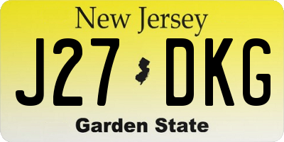NJ license plate J27DKG
