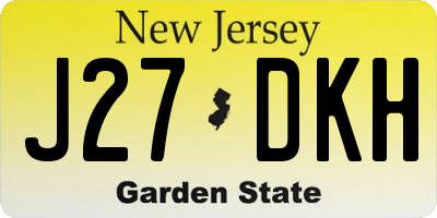 NJ license plate J27DKH