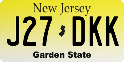NJ license plate J27DKK