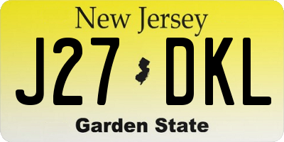 NJ license plate J27DKL