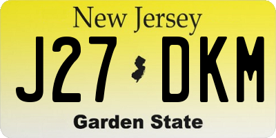 NJ license plate J27DKM