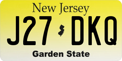 NJ license plate J27DKQ