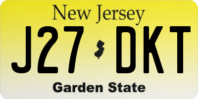 NJ license plate J27DKT