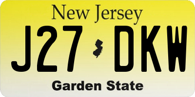 NJ license plate J27DKW