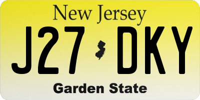 NJ license plate J27DKY