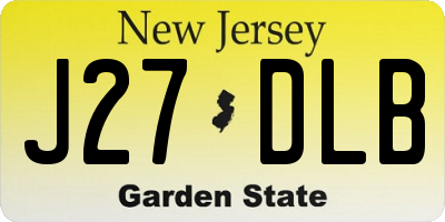 NJ license plate J27DLB
