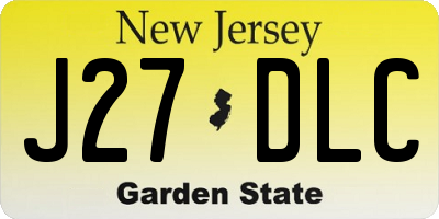 NJ license plate J27DLC