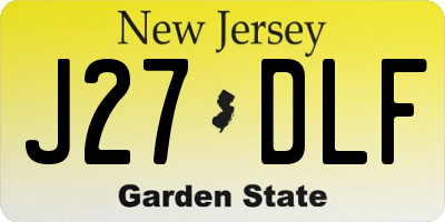 NJ license plate J27DLF