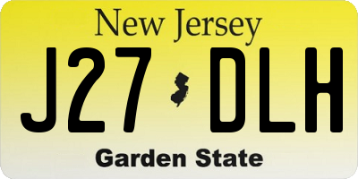NJ license plate J27DLH