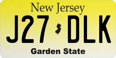 NJ license plate J27DLK