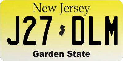 NJ license plate J27DLM