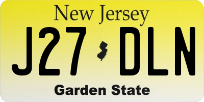 NJ license plate J27DLN