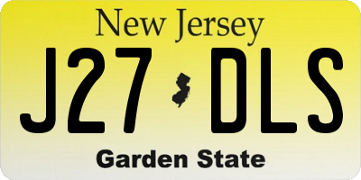NJ license plate J27DLS
