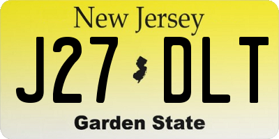 NJ license plate J27DLT