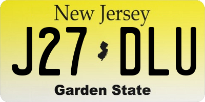 NJ license plate J27DLU