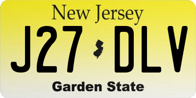 NJ license plate J27DLV