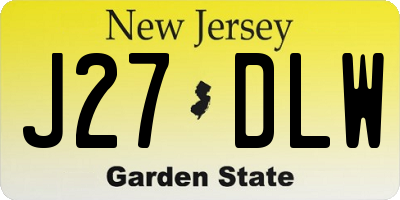 NJ license plate J27DLW