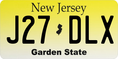 NJ license plate J27DLX