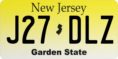 NJ license plate J27DLZ