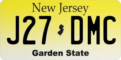 NJ license plate J27DMC