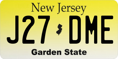 NJ license plate J27DME