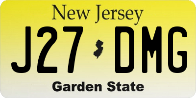 NJ license plate J27DMG