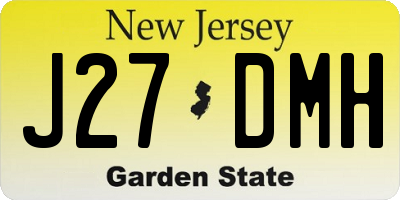 NJ license plate J27DMH