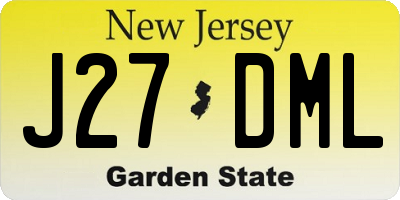 NJ license plate J27DML
