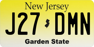 NJ license plate J27DMN