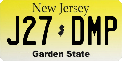 NJ license plate J27DMP
