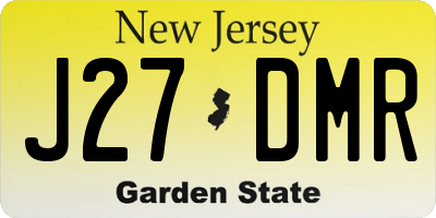 NJ license plate J27DMR