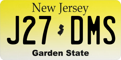 NJ license plate J27DMS