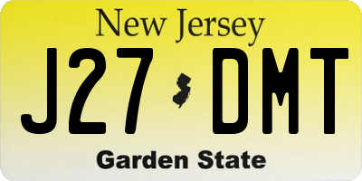 NJ license plate J27DMT