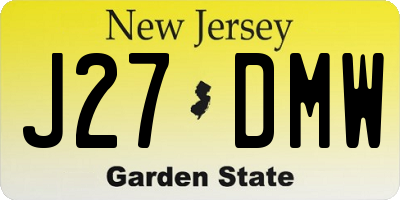 NJ license plate J27DMW