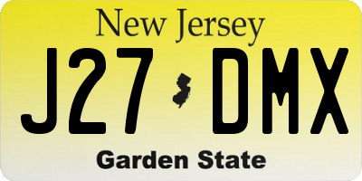NJ license plate J27DMX